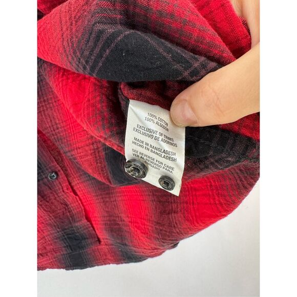 Woolrich Men’s Collared Long Sleeve Cotton Plaid Button Up Shirt Large - Picture 6 of 11